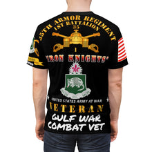 Load image into Gallery viewer, Unisex AOP - 1st Battalion, 35th Armor Regiment - Iron Knights - Gulf War Combat Veteran (CRUCIFIER) (C-14) with Gulf War Service Ribbons