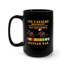 Load image into Gallery viewer, Black Mug 15oz - Army - 1st Squadron, 1st Cavalry Regiment - Vietnam War wt 2 Cav Riders and VN SVC X300