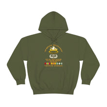 Load image into Gallery viewer, Unisex Heavy Blend Hooded Sweatshirt - Army - Jumping Mustangs w DUI - ABN Basic - 1st Bn 8th Cav w VN