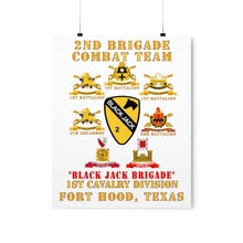 Load image into Gallery viewer, Premium Matte vertical posters - Army - 2nd BCT, 1st Cav Division - BlackJack - All Sub Units w Ribbon X 300