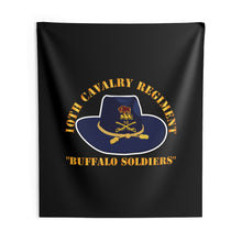 Load image into Gallery viewer, Indoor Wall Tapestries - Army - 10th Cavalry Regiment w Cav Hat - Buffalo Soldiers