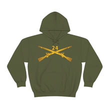 Load image into Gallery viewer, Unisex Heavy Blend Hooded Sweatshirt - Army - 24th Infantry Regiment Branch Wo Txt