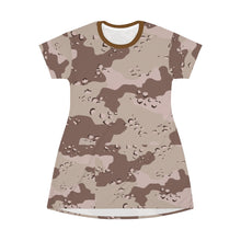 Load image into Gallery viewer, All Over Print T-Shirt Dress - Military Chocolate Chip Desert Camouflage