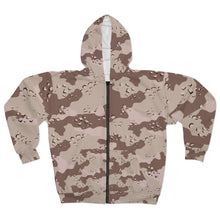 Load image into Gallery viewer, AOP Unisex Zip Hoodie - Military Chocolate Chip Desert Camouflage
