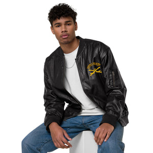 10th Cavalry with Sabers - Leather Bomber Jacket