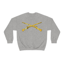 Load image into Gallery viewer, Unisex Heavy Blend Crewneck Sweatshirt - Army - Infantry Branch - Crossed Rifles