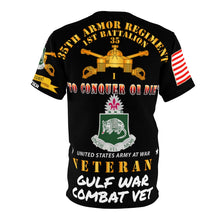 Load image into Gallery viewer, Unisex AOP - 1st Battalion, 35th Armor Regiment - To Conquer or Die - Gulf War Combat Veteran (CRUCIFIER) with Gulf War Service Ribbons