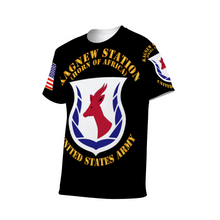 Load image into Gallery viewer, AOP - Army - Kagnew Station with Map Asmara Eritrea - Front /Back - L/R Sleeve T-Shirt