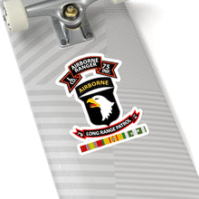Load image into Gallery viewer, Kiss-Cut Stickers - SSI - Vietnam - L Co 75th Ranger - 101st Abn - LRSD w Vn SVC X 300
