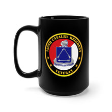 Load image into Gallery viewer, Black Mug 15oz - Army - 180th Cavalry Regiment Veteran - Red - White X 300