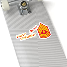 Load image into Gallery viewer, Kiss-Cut Stickers - USMC - E8 - First Sergeant (1SG) - Retired X 300