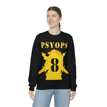 Load image into Gallery viewer, Unisex Heavy Blend Crewneck Sweatshirt - Army - PSYOPS w Branch Insignia - 8th Battalion Numeral - Line X 300 - Hat