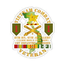 Load image into Gallery viewer, Kiss-Cut Stickers - Army - Vietnam Combat Vet - 8th Bn 6th Artillery - 1st Inf Div SSI