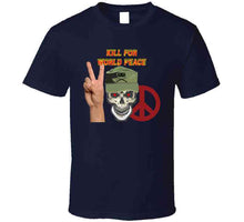 Load image into Gallery viewer, Army - Ranger Patrol Cap - Skull - Kill For World Peace W Flames Font X 300 Classic T Shirt, Crewneck Sweatshirt, Hoodie, Long Sleeve, Mug