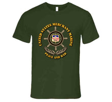 Load image into Gallery viewer, United States Merchant Marine, "Peace and War" with Color Shield - T Shirt, Premium and Hoodie