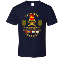 Load image into Gallery viewer, Army - Cold War Veteran - 2nd Battalion 33rd Artillery - 1st Infantry Division Shoulder Sleeve Insignia T Shirt, Premium and Hoodie
