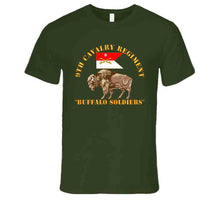 Load image into Gallery viewer, Army - 9th Cavalry Regiment - Buffalo Soldiers W 9th Cav Guidon - T-Shirts - Premium