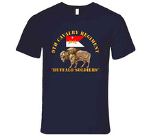 Load image into Gallery viewer, Army - 9th Cavalry Regiment - Buffalo Soldiers W 9th Cav Guidon - T-Shirts - Premium
