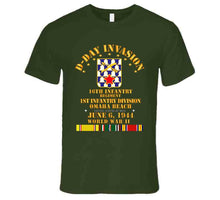 Load image into Gallery viewer, Army - 16th Infantry Regiment, 1st Infantry Division, D Day, with Shoulder Sleeve Insignia - T Shirt, Hoodie, and Premium
