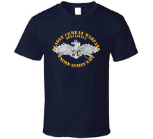 Load image into Gallery viewer, Navy - Seabee Combat Warfare, Specialist Badge, Emblem with Text - T-Shirts - Classic