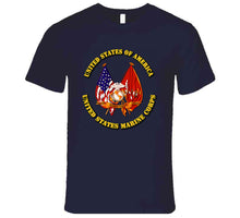 Load image into Gallery viewer, Emblem - US Flag - USMC Colors T Shirt