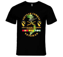 Load image into Gallery viewer, Army - Vietnam Combat Cavalry Veteran With 1st Cavalry Division Shoulder Sleeve Insignia V1 - T Shirt, Premium & Hoodie