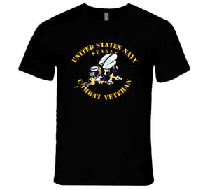 Navy - Seabee - Combat Veteran - No Shadow T Shirt