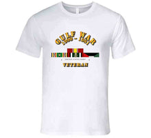 Load image into Gallery viewer, Army - Gulf War 1990 to 1991 with Service Ribbons, Southwest Asia Service Medal with 3 Bronze Stars T Shirt, Premium and Hoodie