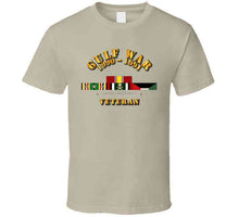 Load image into Gallery viewer, Army - Gulf War 1990 to 1991 with Service Ribbons, Southwest Asia Service Medal with 3 Bronze Stars T Shirt, Premium and Hoodie