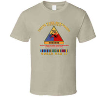 Load image into Gallery viewer, Army - 758th Tank Battalion, "Tuskers", with Name Tape, with Shoulder Sleeve Insignia, World War II with European Theater Service Ribbons - T Shirt, Premium and Hoodie