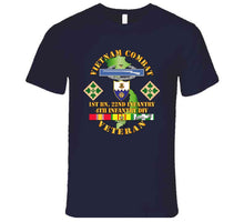 Load image into Gallery viewer, Army - Vietnam Combat Infantry Veteran With 1st Battalion 22nd Infantry - 4th Infantry Division Shoulder Sleeve Insignia - T-Shirts - Premium
