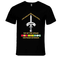 Load image into Gallery viewer, Army - Badge, Long Range, Reconnaissance Patrol (LRRP), "Tip Of The Spear" with Vietnam War Service Ribbons - T-Shirts - Premium