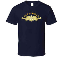 Load image into Gallery viewer, Uscg - Cutterman Badge - Officer - Gold W Top Txt T Shirt
