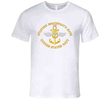Load image into Gallery viewer, Navy - Rate - Aviation Boatswain's Mate Pin with Text - T Shirt - Premium