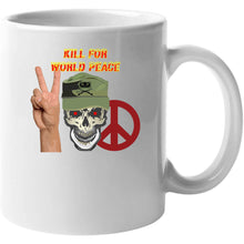 Load image into Gallery viewer, Army - Ranger Patrol Cap - Skull - Kill For World Peace W Flames Font X 300 Classic T Shirt, Crewneck Sweatshirt, Hoodie, Long Sleeve, Mug