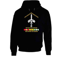 Load image into Gallery viewer, Army - Badge, Long Range, Reconnaissance Patrol (LRRP), "Tip Of The Spear" with Vietnam War Service Ribbons - Hoodie