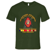 Load image into Gallery viewer, USMC - 1st Battalion, 8th Marines - Beirut Barracks Bombing With Service Ribbons T Shirt, Hoodie and Premium