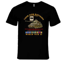 Load image into Gallery viewer, Army - 758th Tank Battalion, "Tuskers", with Tank, World War II with European Theater Service Ribbons - T Shirt, Premium and Hoodie