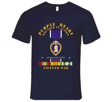 Load image into Gallery viewer, Purple Heart - Wia W Vn Svc W Purple Heart Ribbon T Shirt