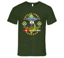 Load image into Gallery viewer, Army - Vietnam Combat Infantry Veteran With 1st Battalion 22nd Infantry - 4th Infantry Division Shoulder Sleeve Insignia - T-Shirts - Premium