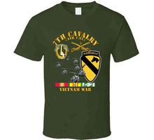 Load image into Gallery viewer, Army - 7th Cavalry Regiment (Air Cavalry) - 1st Cavalry Division with Vietnam Service Ribbons Hoodie, Tshirt and Premium