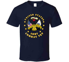 Load image into Gallery viewer, Emblem - US Army Center - Combat Veteran - blk - T-Shirts - Classic