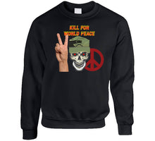 Load image into Gallery viewer, Army - Ranger Patrol Cap - Skull - Kill For World Peace W Flames Font X 300 Classic T Shirt, Crewneck Sweatshirt, Hoodie, Long Sleeve, Mug