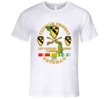 Load image into Gallery viewer, Army - Vietnam Combat Veteran With 1st Cavalry Division, Unit Crest - T-Shirts - Premium