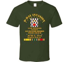 Load image into Gallery viewer, Army - 16th Infantry Regiment, 1st Infantry Division, D Day, with Shoulder Sleeve Insignia - T Shirt, Hoodie, and Premium