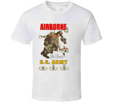 Load image into Gallery viewer, Airborne w Background W Badges T Shirt