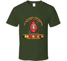 Load image into Gallery viewer, USMC - 1st Battalion, 8th Marines - Beirut Barracks Bombing With Service Ribbons T Shirt, Hoodie and Premium
