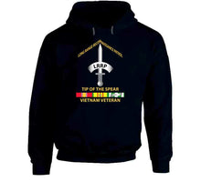 Load image into Gallery viewer, Army - Badge, Long Range, Reconnaissance Patrol (LRRP), "Tip Of The Spear" with Vietnam War Service Ribbons - Hoodie
