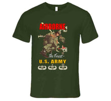Load image into Gallery viewer, Airborne w Background W Badges T Shirt