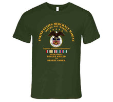 Load image into Gallery viewer, United States Merchant Marines - Operation Desert Shield, Storm with Desert Storm and Desert Shield Service Ribbons - T Shirt, Premium and Hoodie